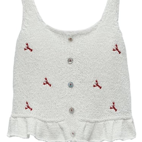 Zara Tops - Zara Knit Top with Embroidery
